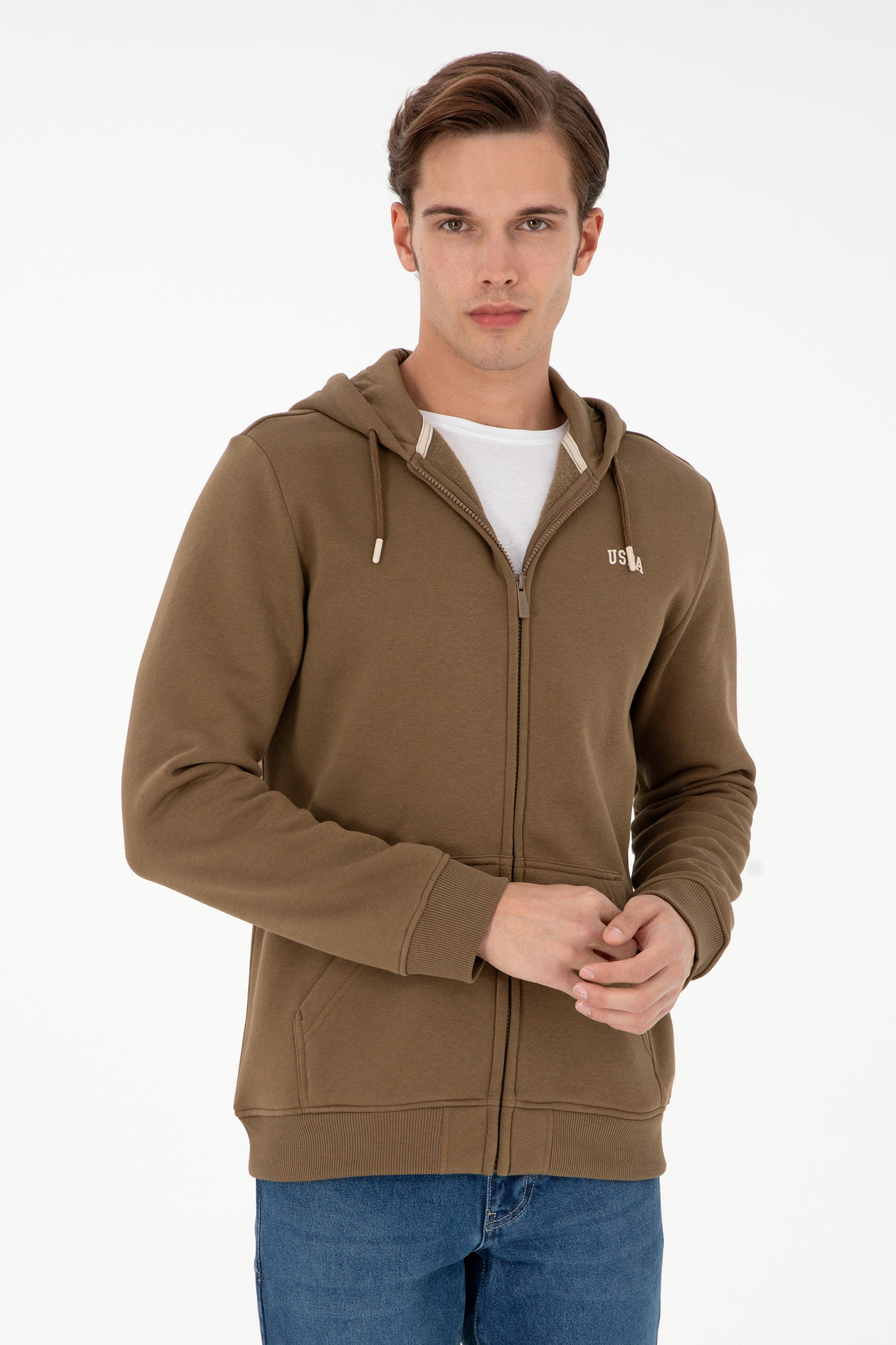 Men's Khaki Knitted Cardigan