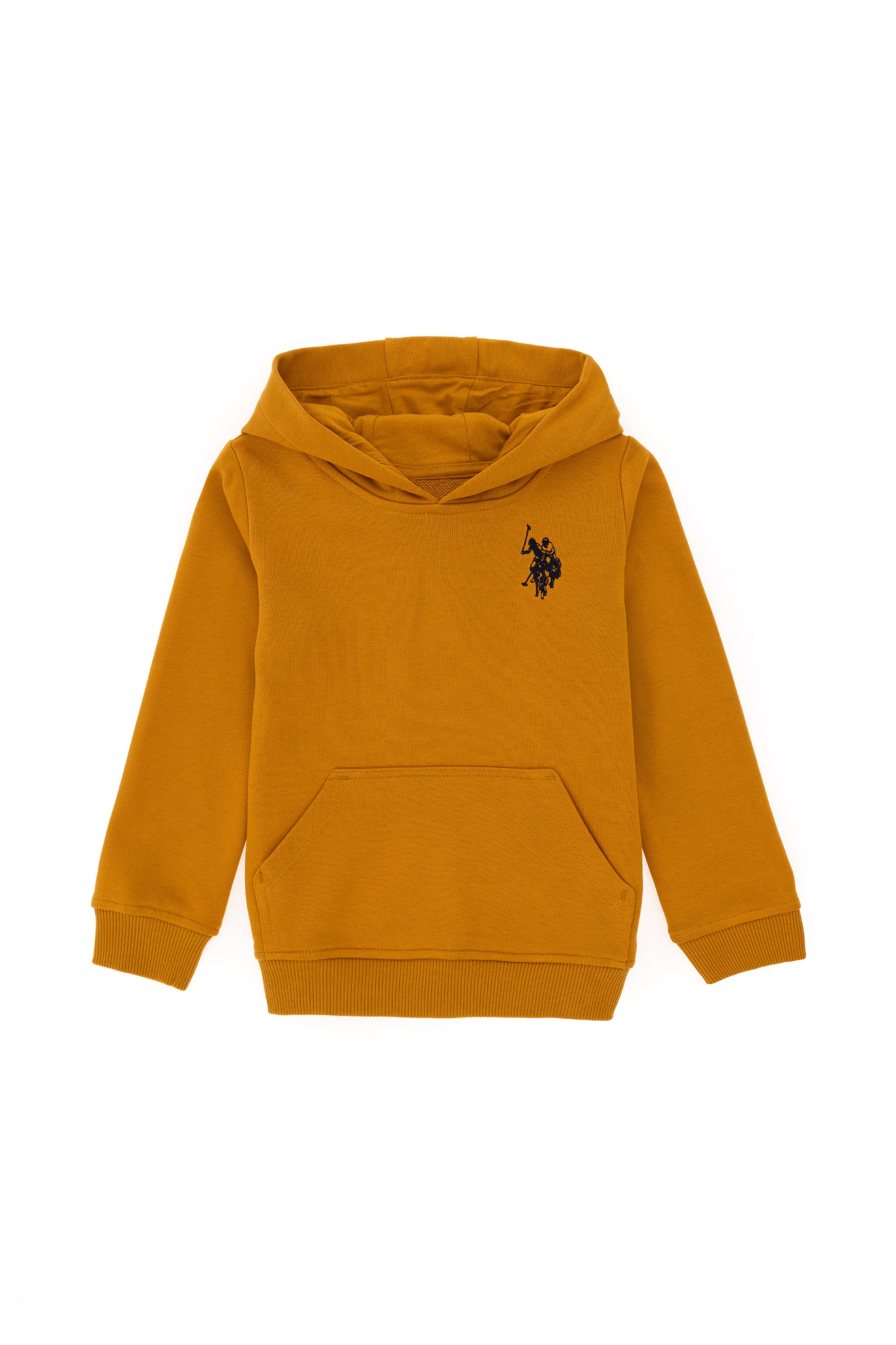 Boy's Mustard Basic Hooded Sweatshirt