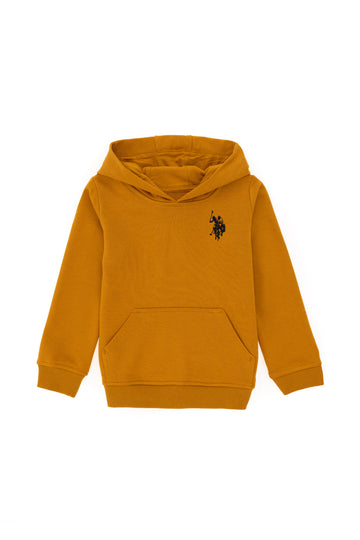 Boy's Mustard Basic Hooded Sweatshirt