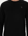 Men's Regular Fit Crew Neck Black Basic Sweatshirt