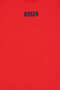 Boy's Red Oversize Crew Neck T-Shirt