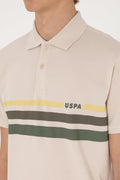 Men's Regular Fit Polo Neck Stone T-Shirt