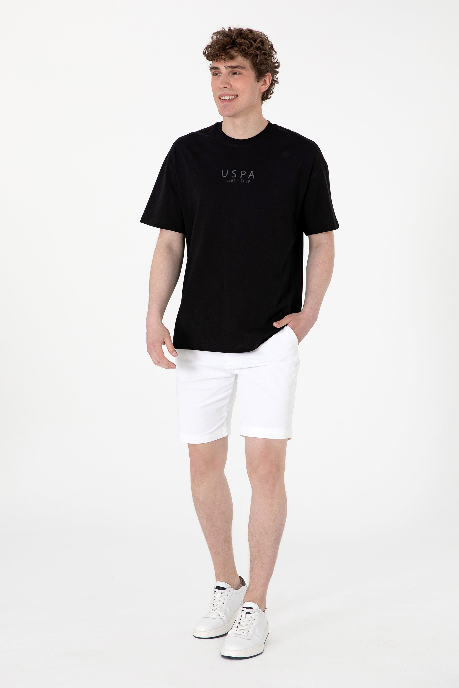 Men's Oversize Fit Crew Neck Black T-Shirt