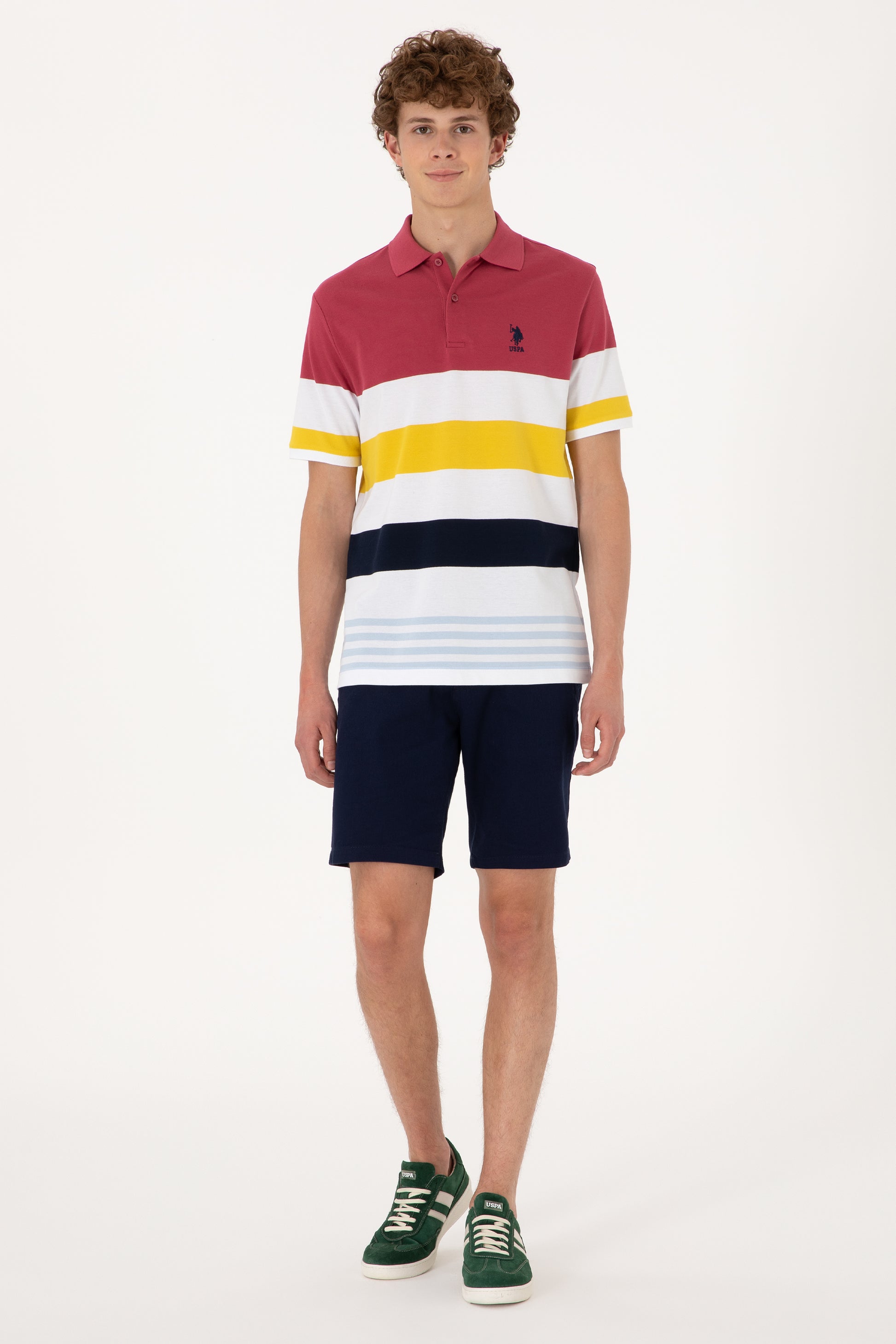 Men's Regular Fit Polo Neck Cherry T-Shirt