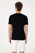 Men's Comfort Fit Crew Neck Black T-Shirt