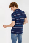 Men's Navy Blue Polo Neck T-Shirt