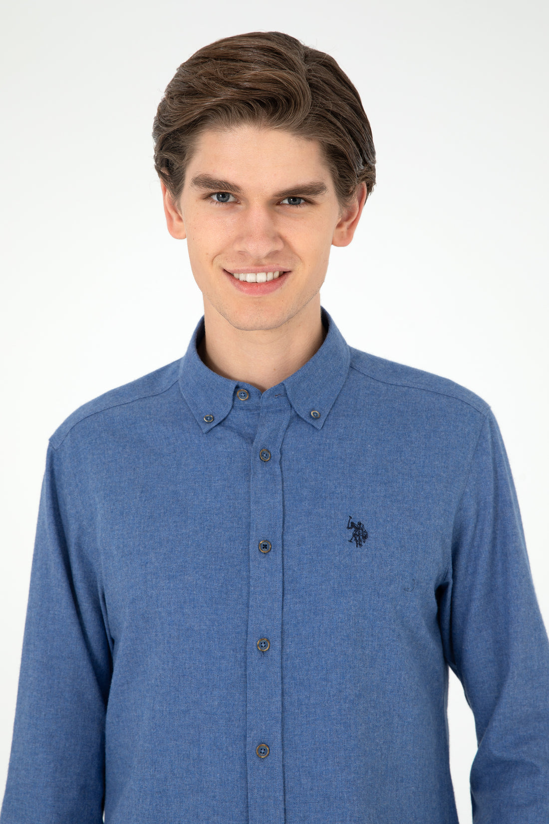 Men's Indigo Long Sleeve Basic Shirt