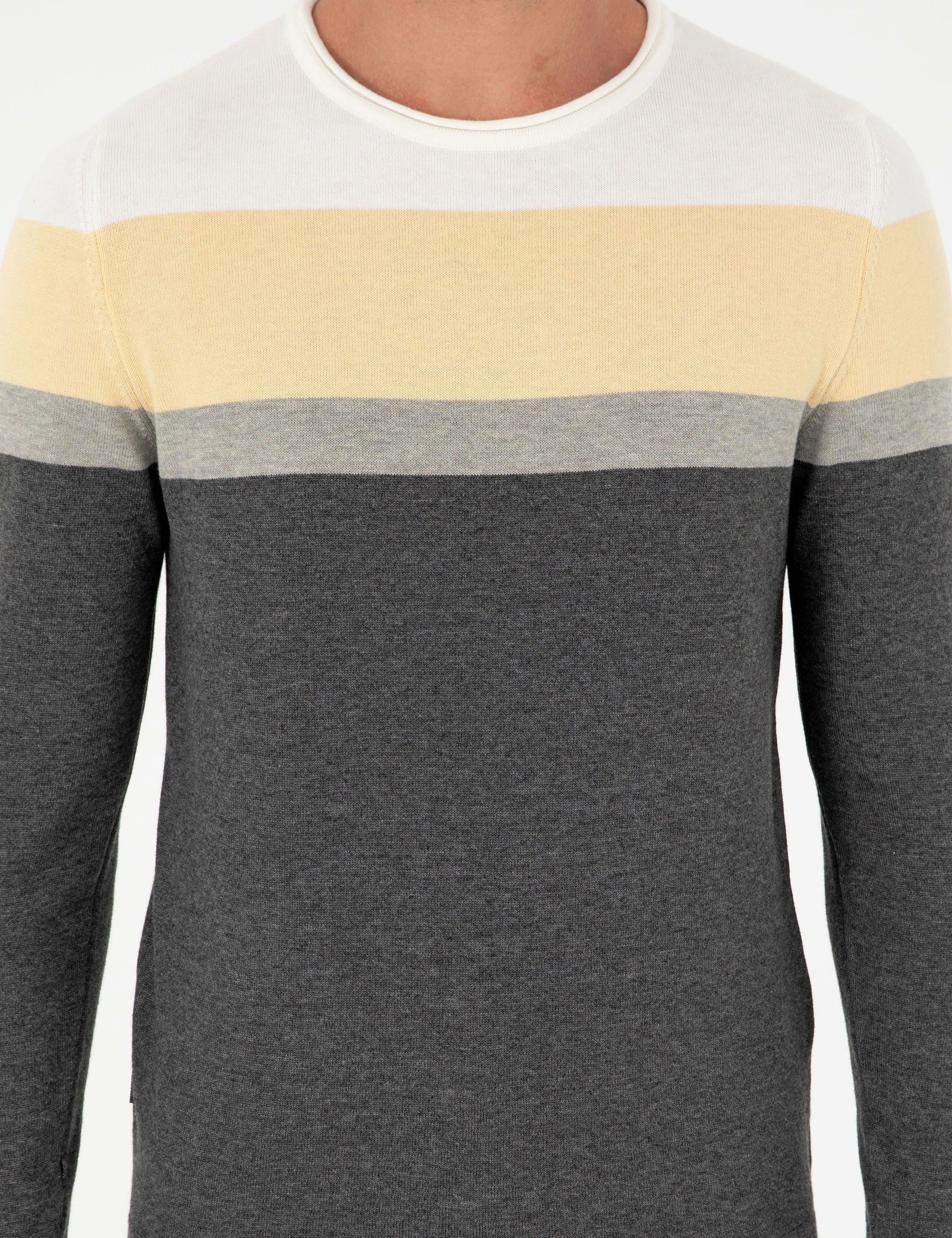 Light Grey Melange Slim Fit Sweater