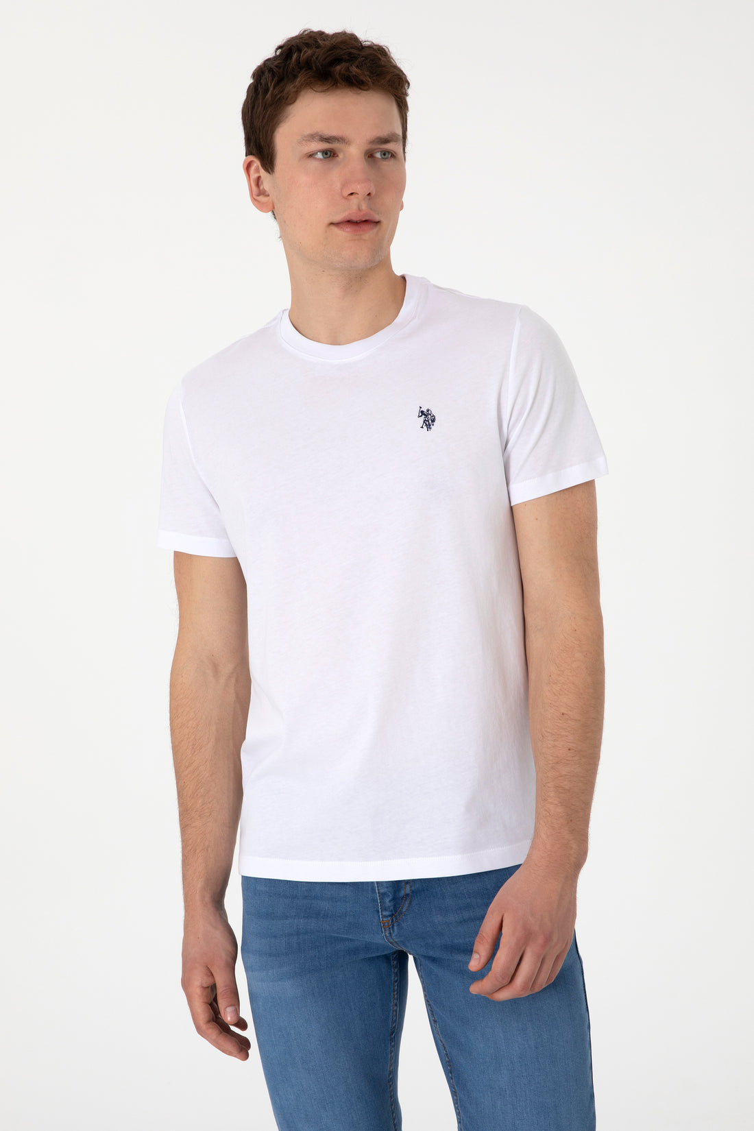Men's Regular Fit Crew Neck White T-Shirt