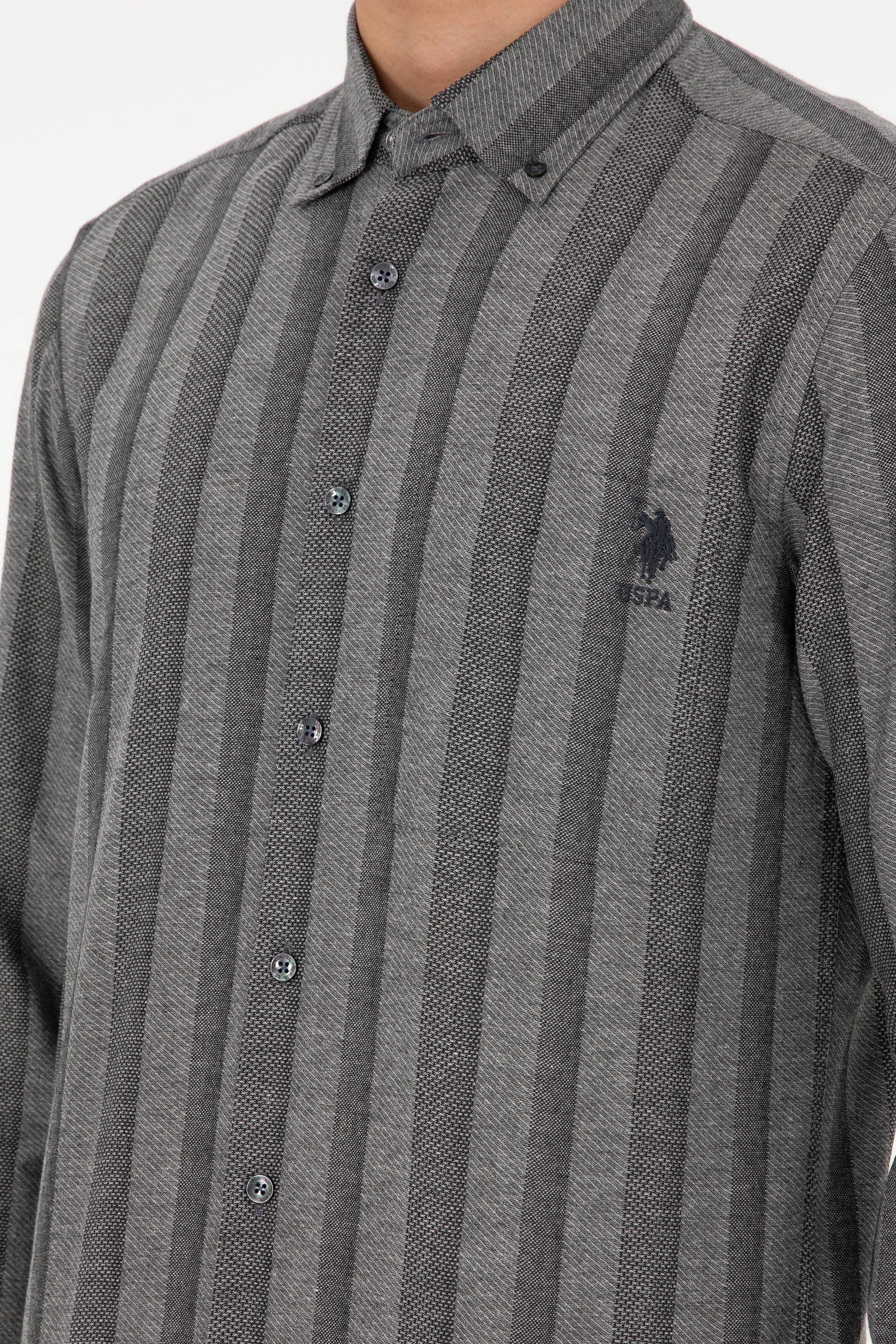 Men's Grey Long Sleeve Shirt