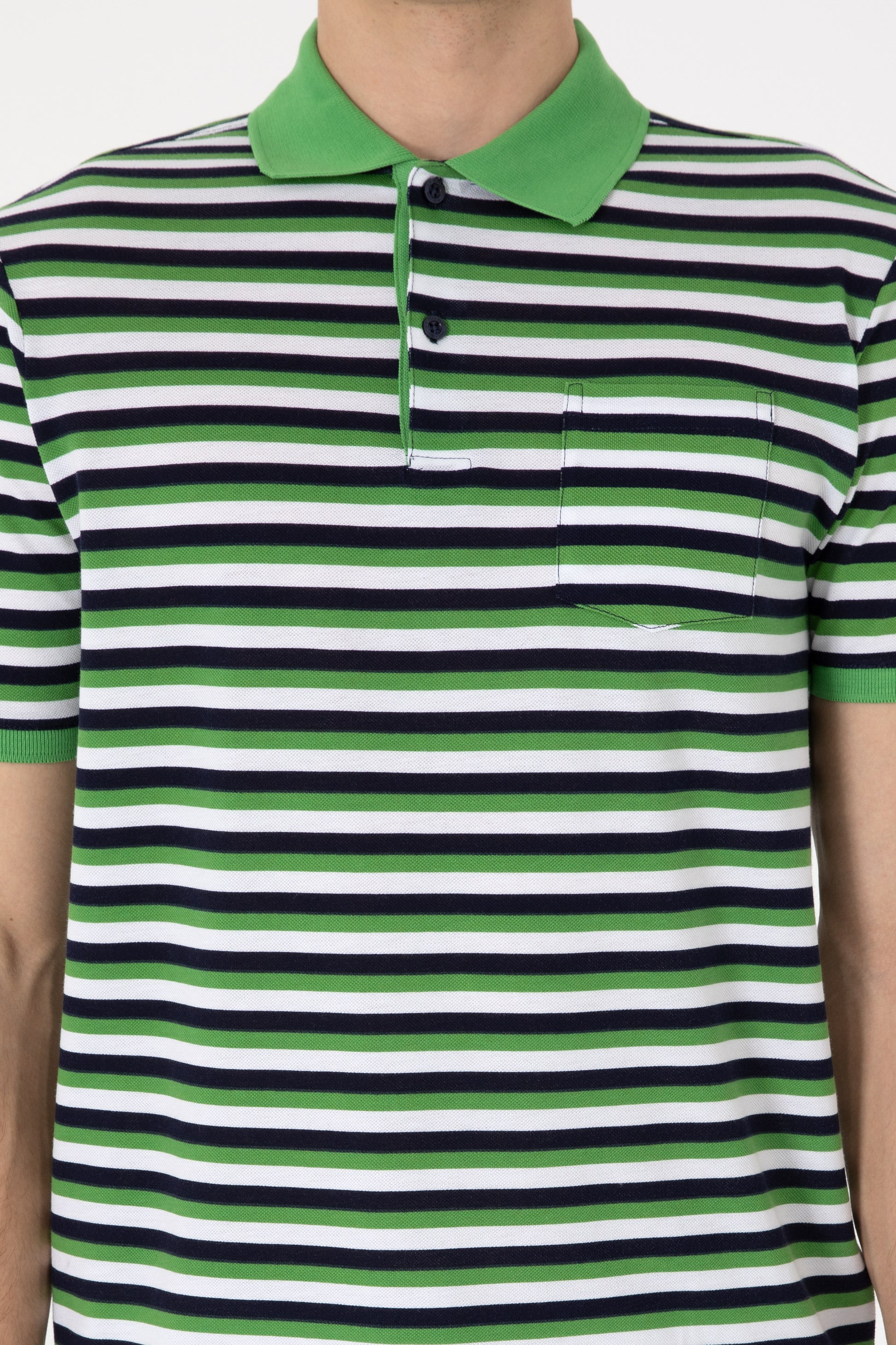 Men's Regular Fit Polo Neck Green T-shirt