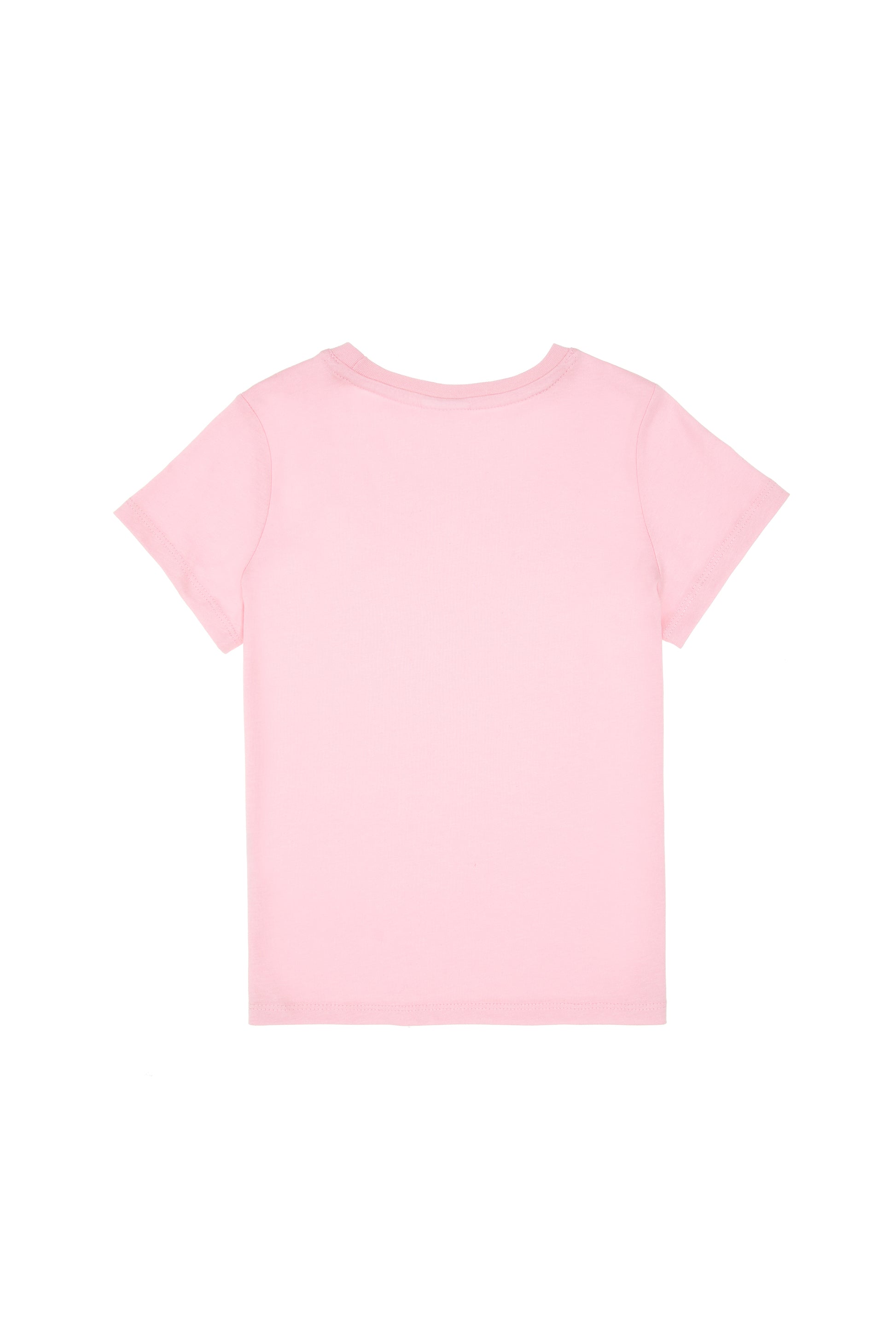 Boys' Light Pink Basic Crew Neck T-Shirt