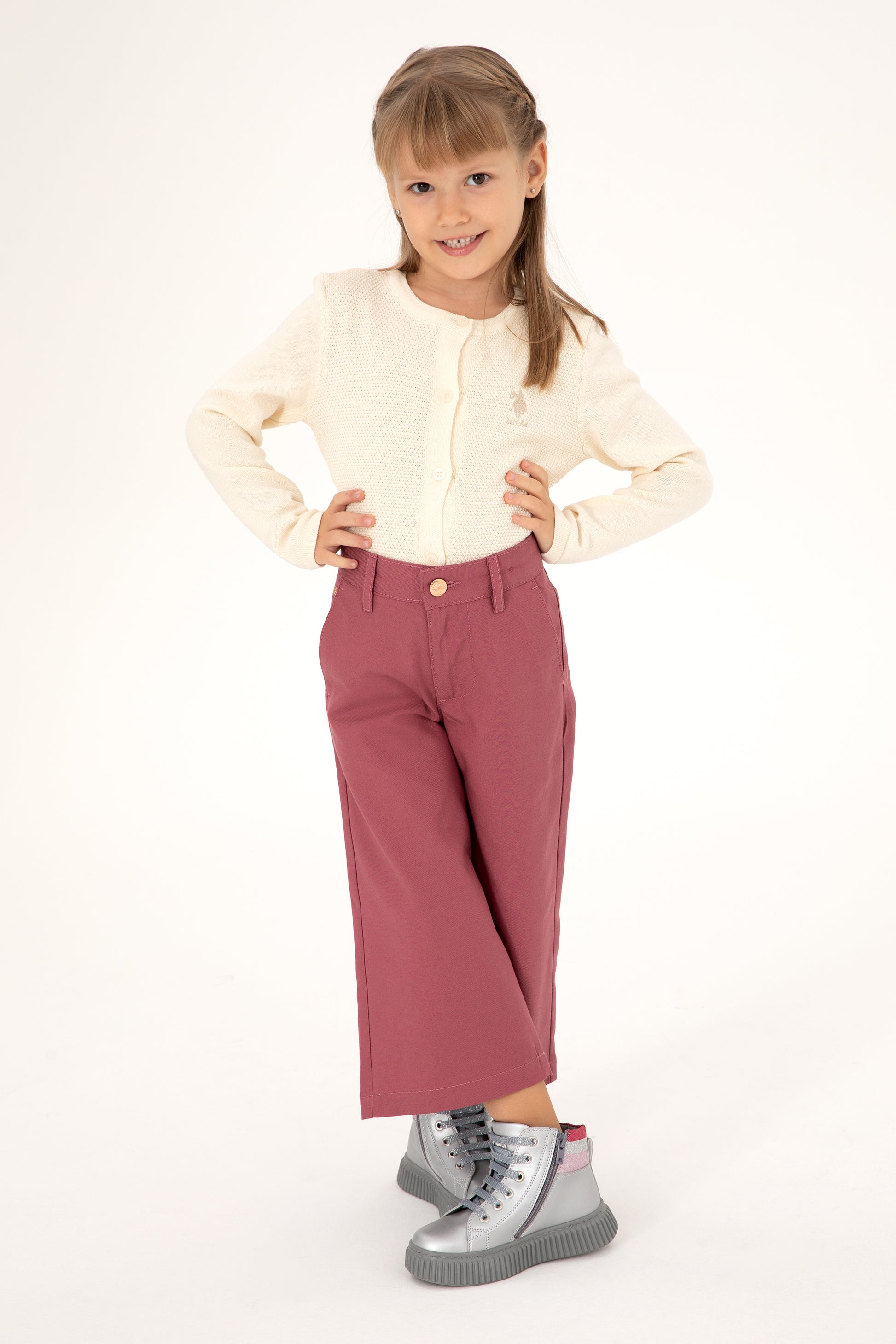 Girls' Dusty Rose Canvas Pants