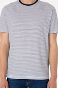 Men's Regular Fit Crew Neck Navy Striped T-Shirt