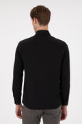 Men's Black Long Sleeve Basic Shirt