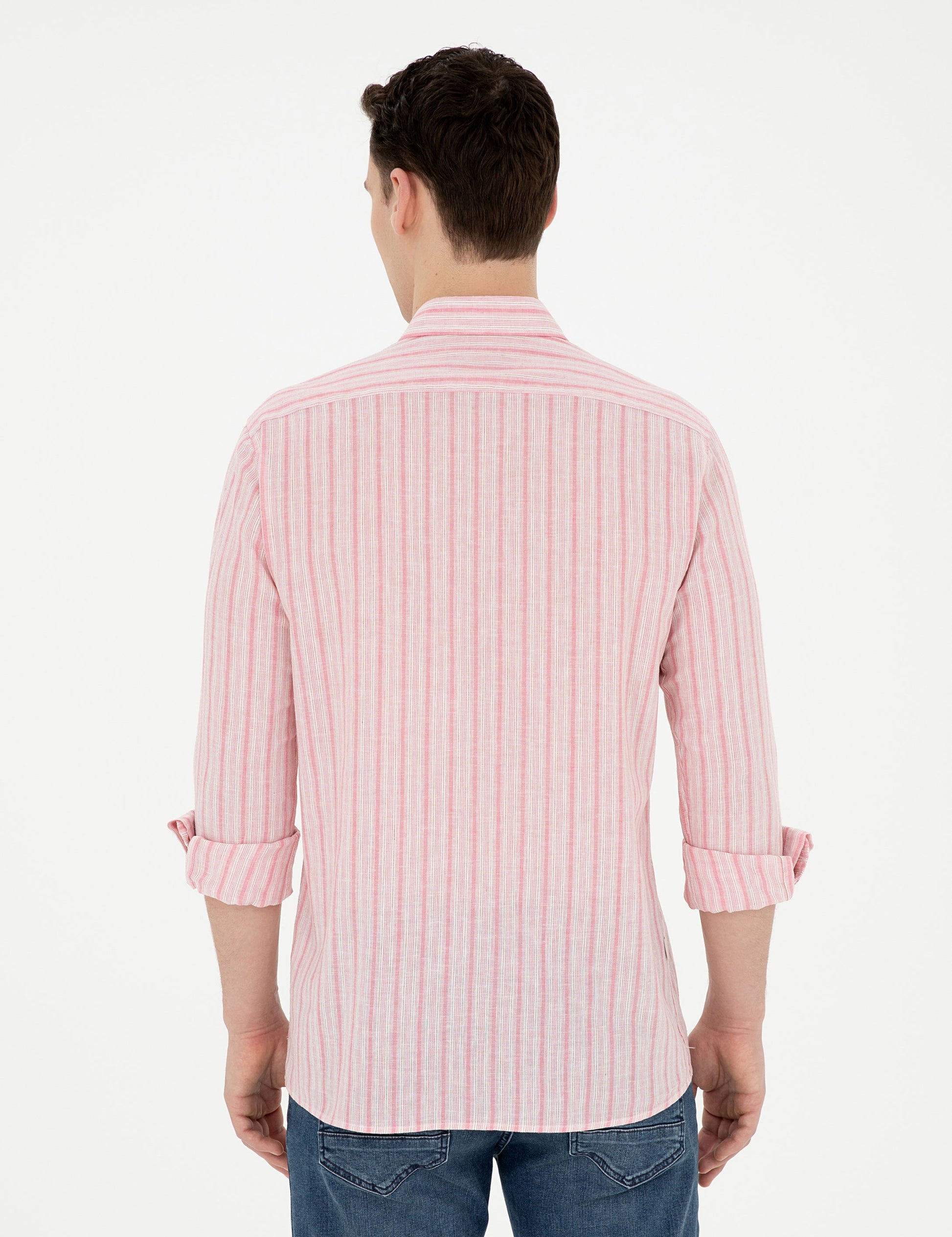 Pink Slim Fit Long Sleeve Shirt