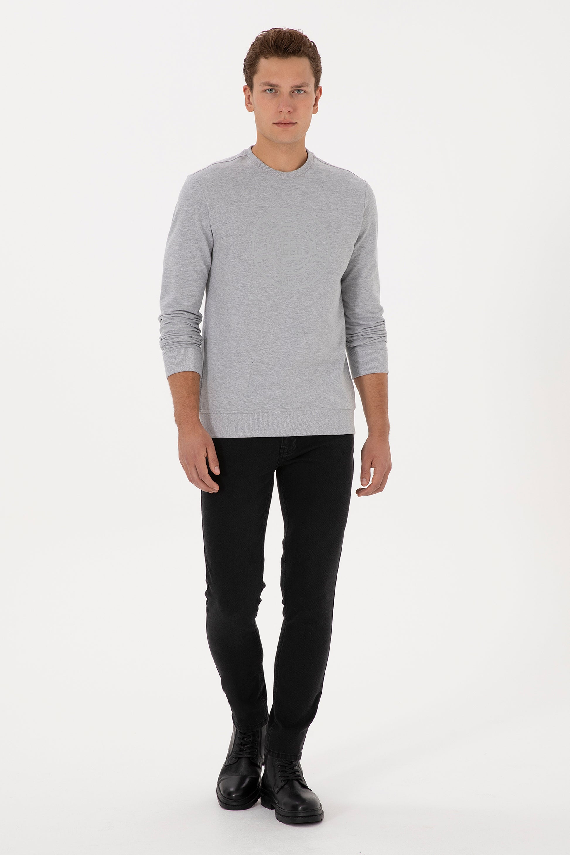 Men's Grey Melange Sweatshirt