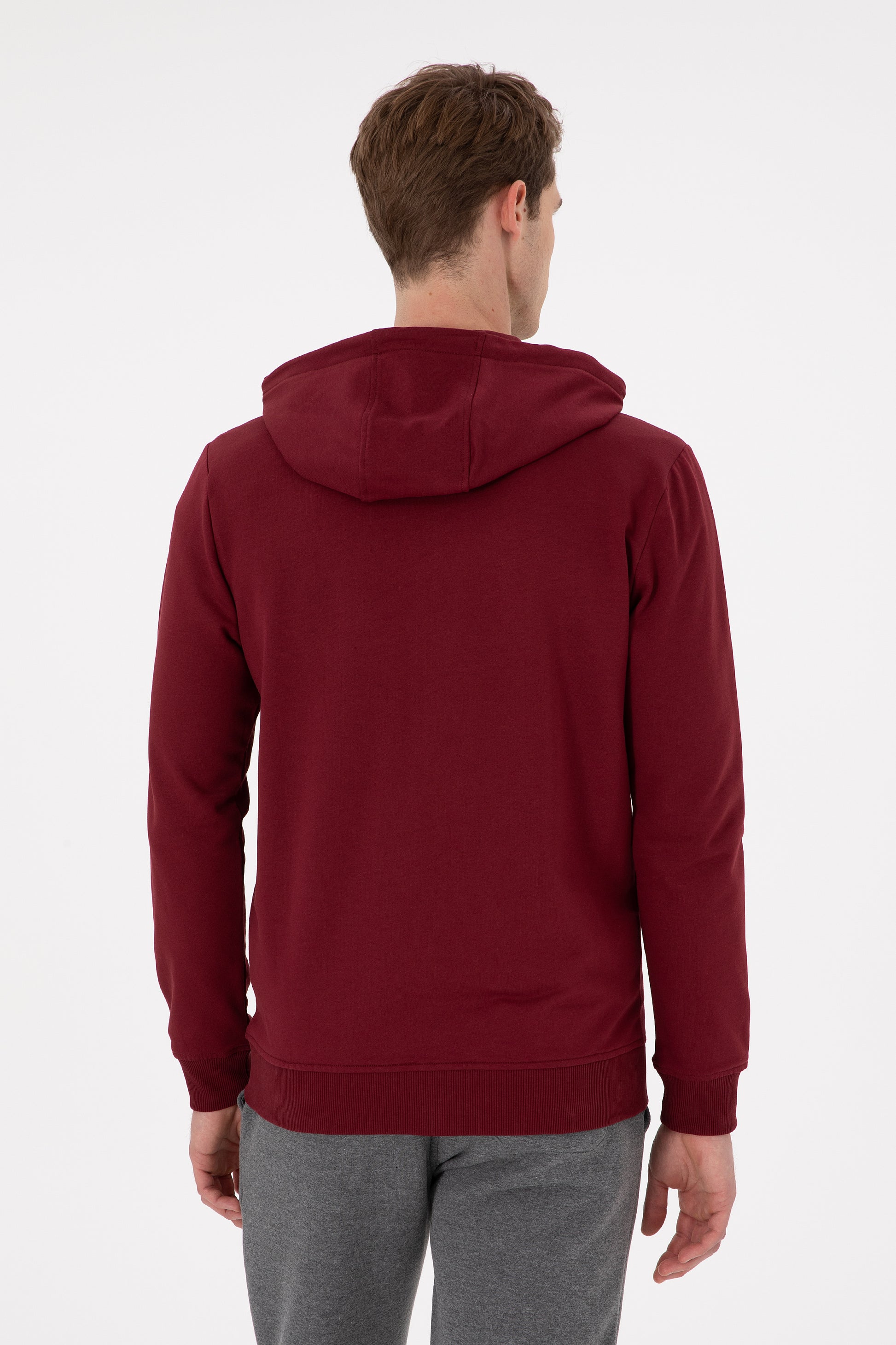 Men's Burgundy Knitted Cardigan