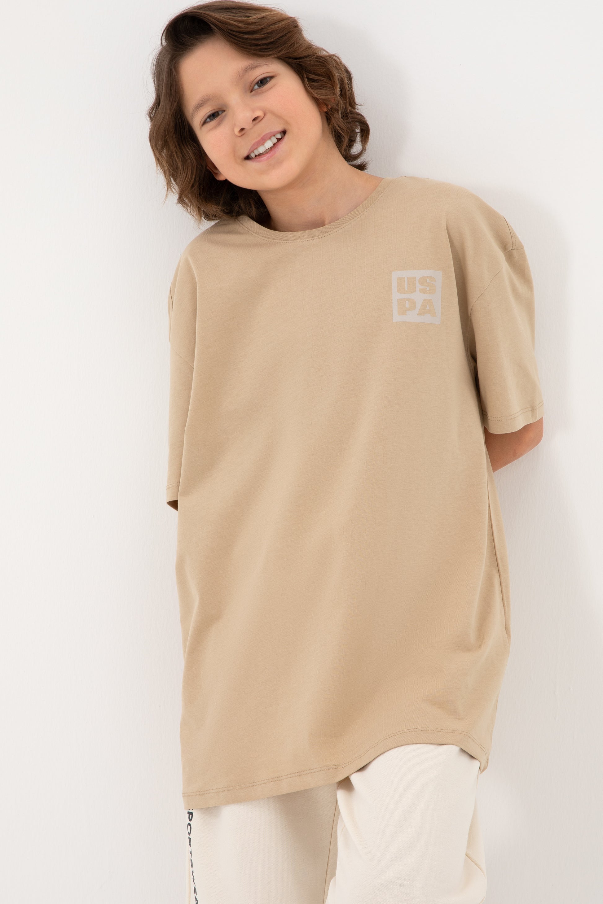 Boy's Sand Comfort Basic Crew Neck T-Shirt