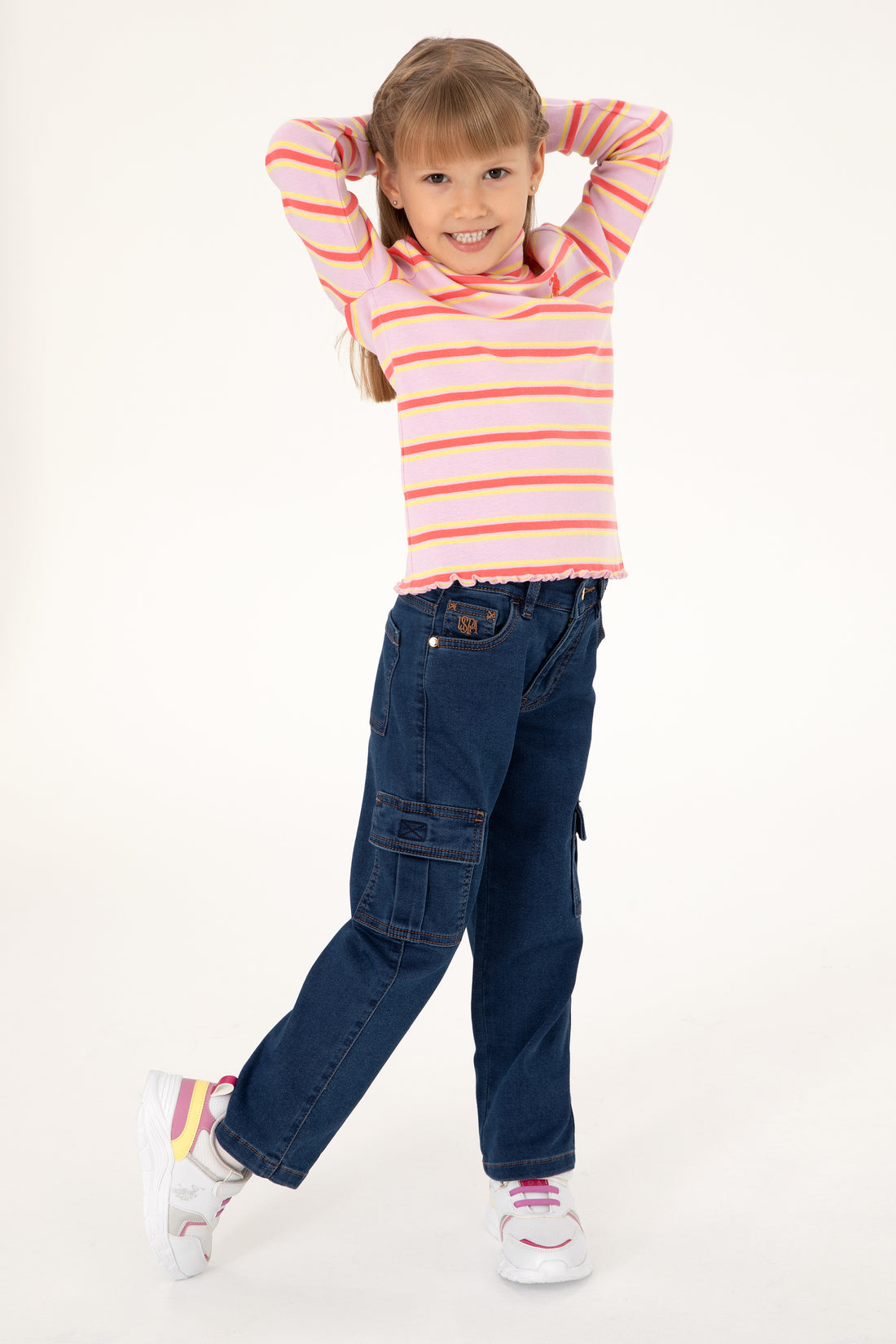Girls' Pink Turtleneck Sweatshirt