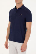 Men's Navy Blue Polo Neck T-Shirt