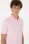 Men's Regular Fit Polo Neck Light Pink T-Shirt