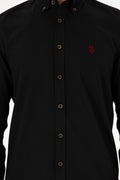 Men's Black Long Sleeve Basic Shirt