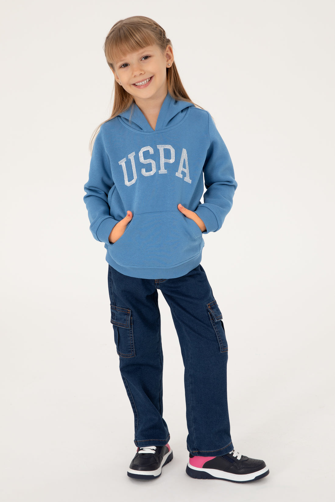 Girls' Dark Blue Basic Sweatshirt