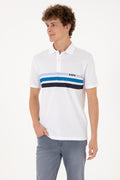 Men's Regular Fit Polo Neck White T-Shirt