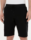 Black Regular Fit Knitted Shorts