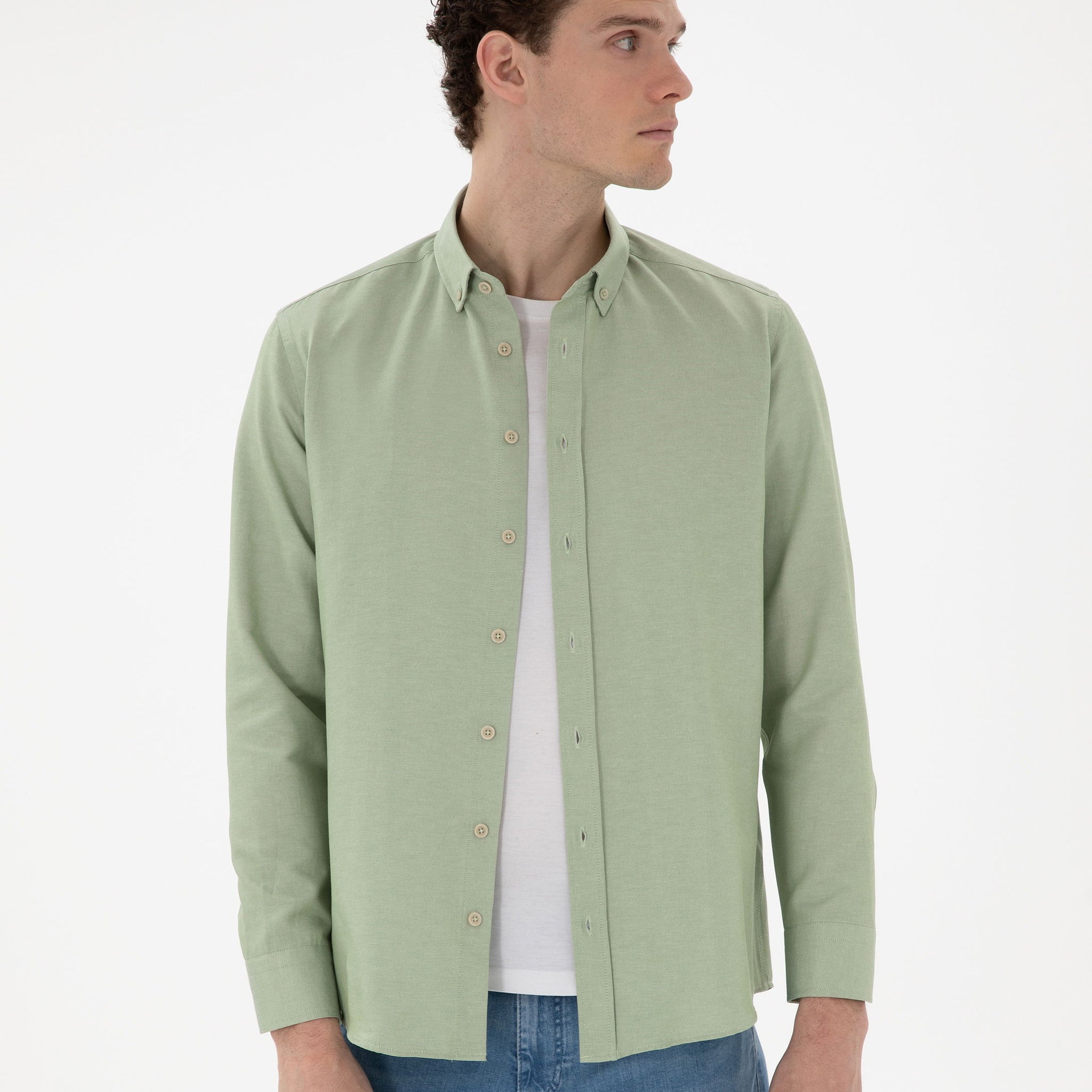 Green Regular Fit Long Sleeve Shirt