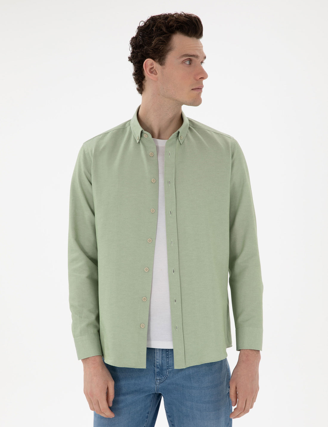 Green Regular Fit Long Sleeve Shirt