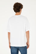 Men's Oversize Fit Crew Neck White T-Shirt