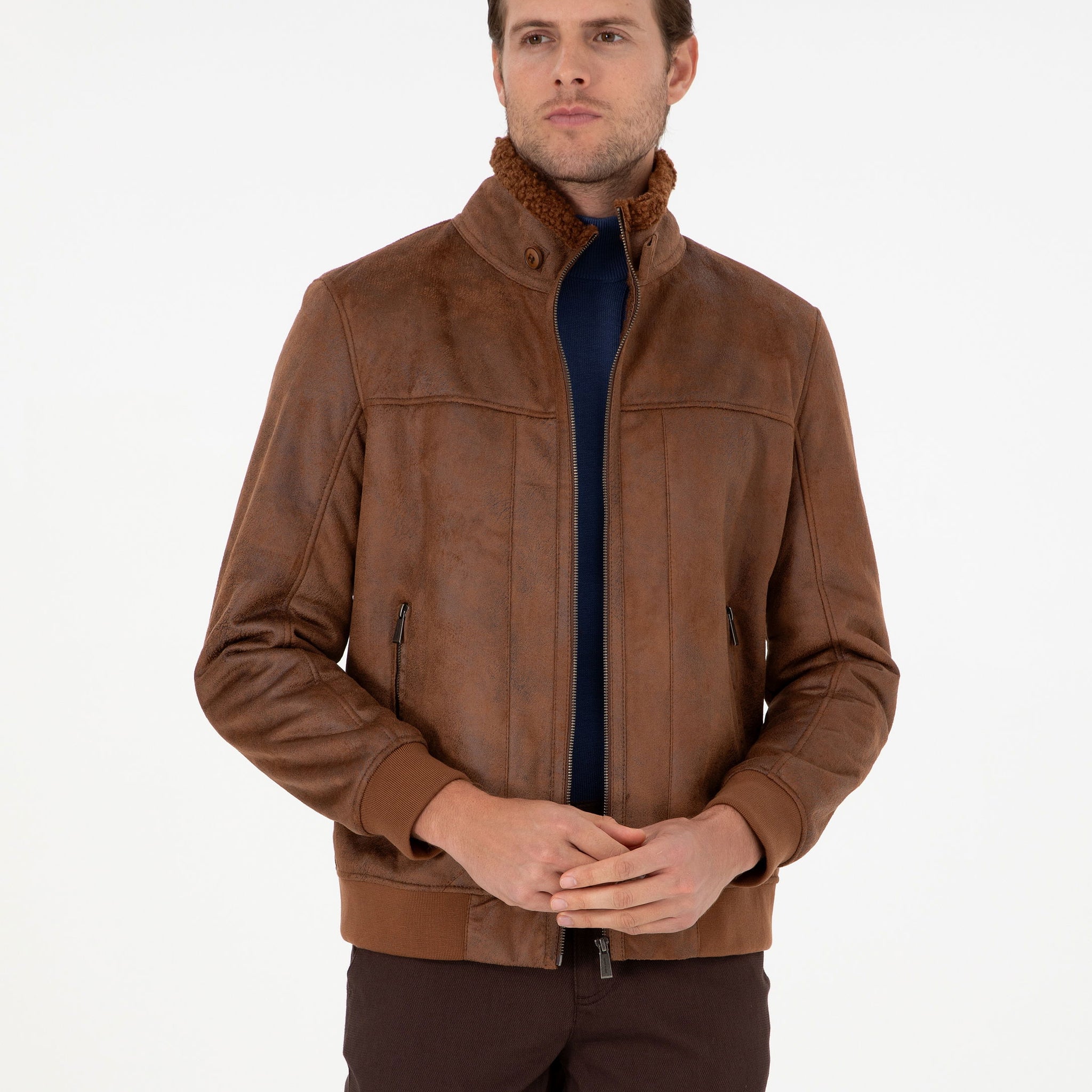 Taba Fur Detailed Leather Jacket