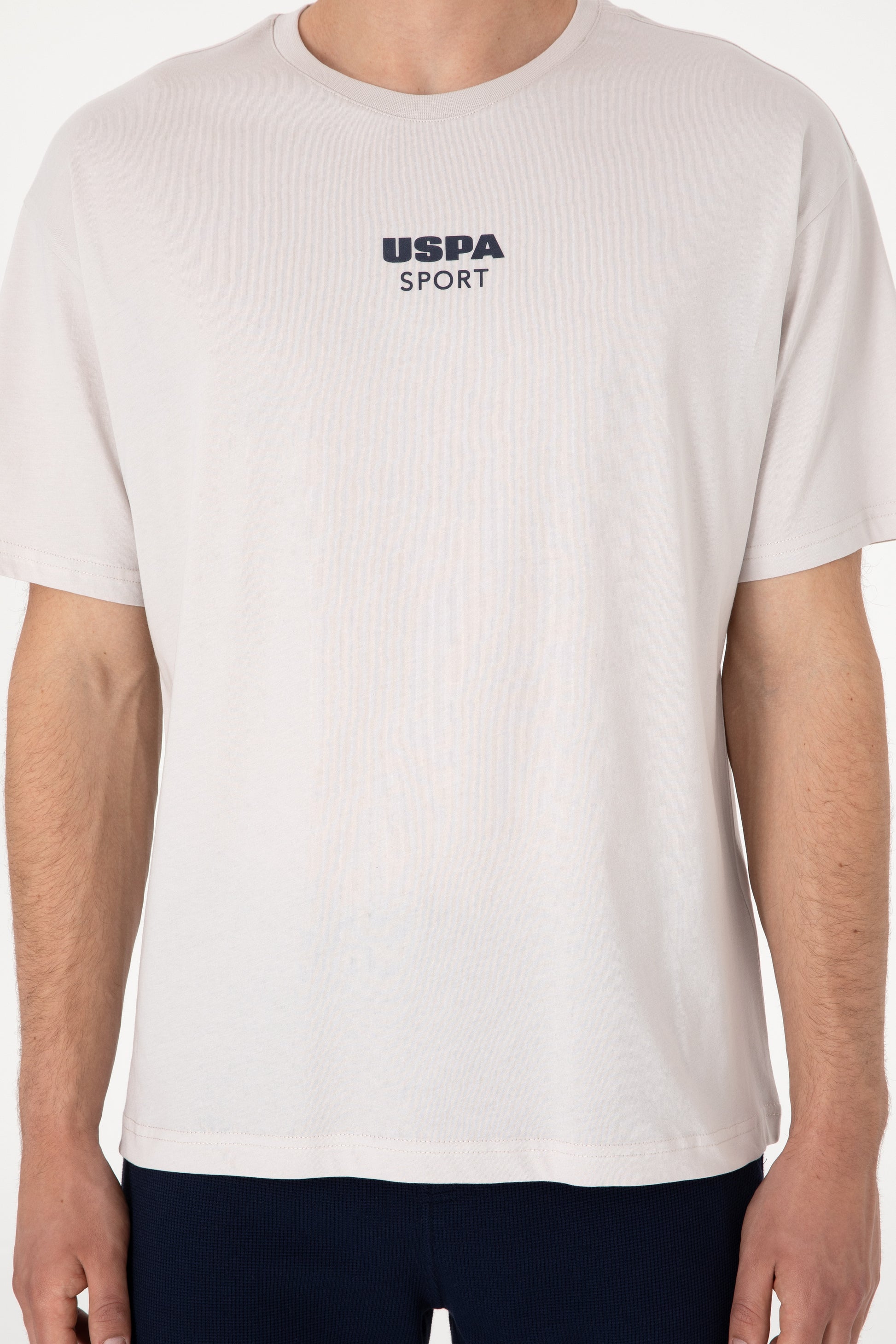 Men's Comfort Fit Crew Neck Light Grey T-Shirt