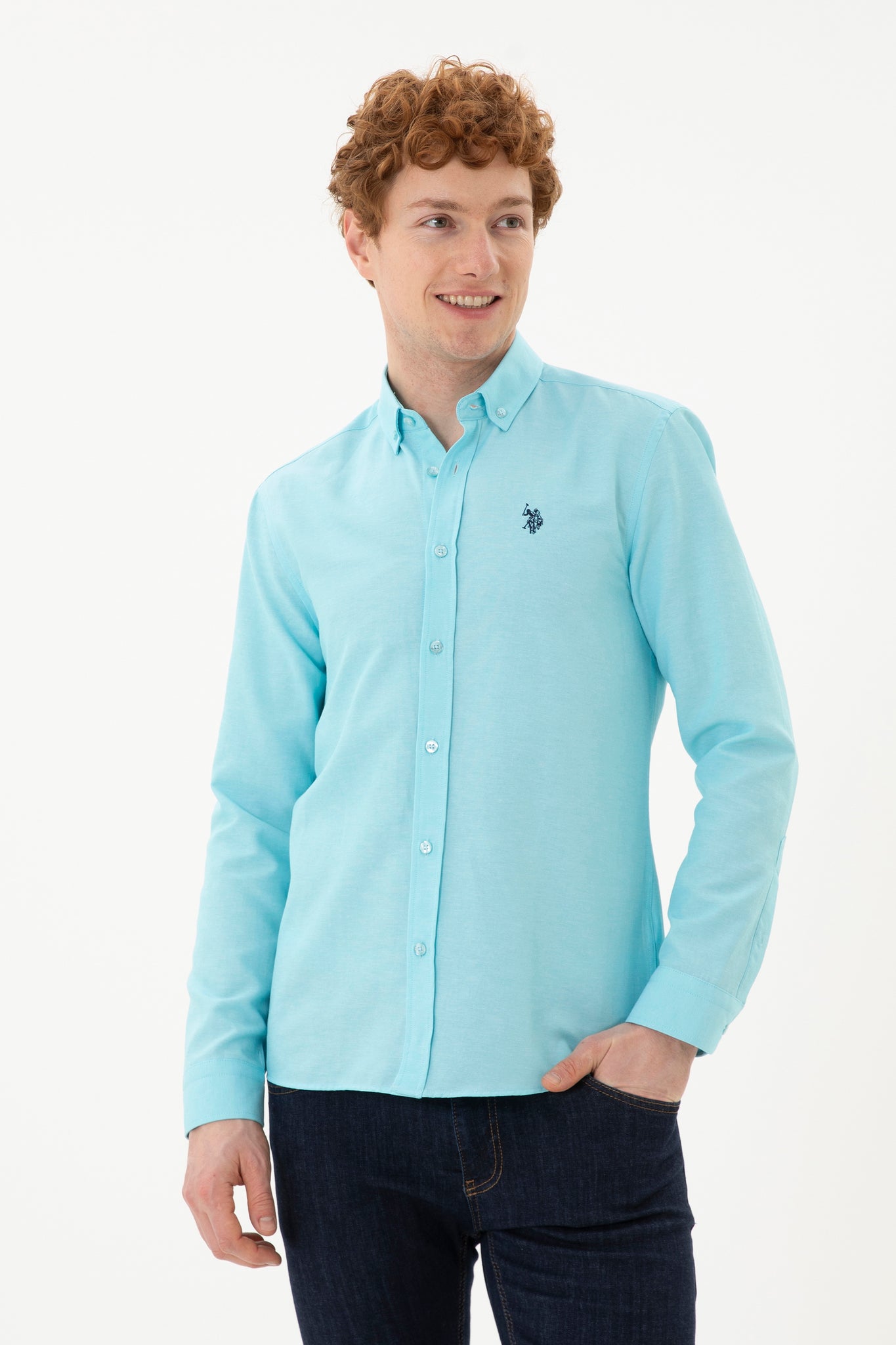 Men's Mint Long Sleeve Basic Shirt