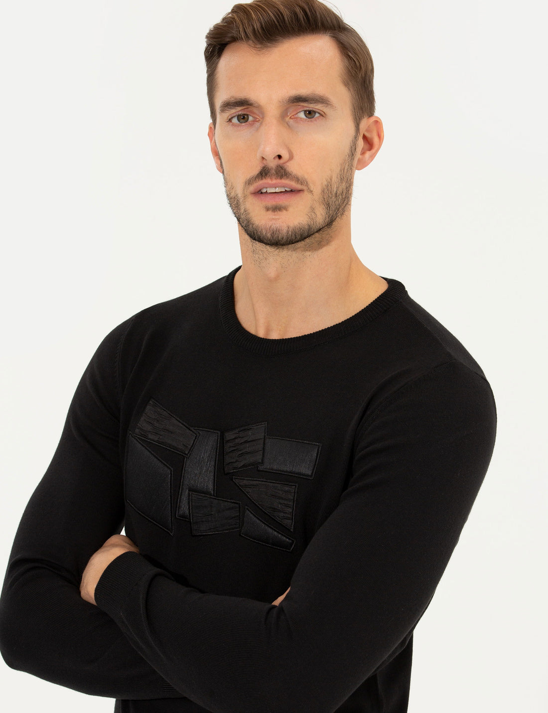 Black Slim Fit Sweater