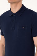 Men's Regular Fit Polo Neck Navy T-Shirt