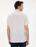 Beige Linen Look Regular Fit Short Sleeve Shirt