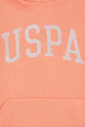Girls' Salmon Basic Hooded Sweatshirt