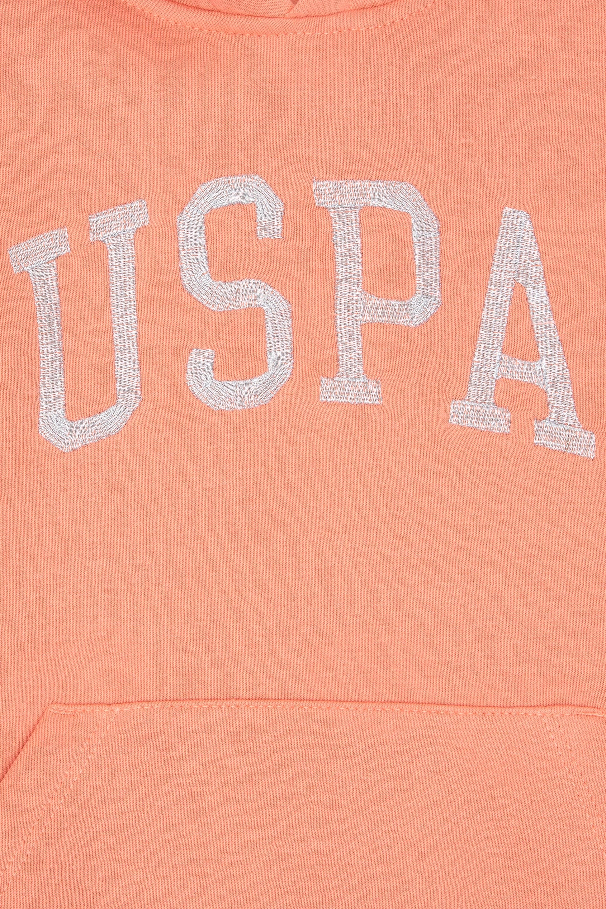 Girls' Salmon Basic Hooded Sweatshirt