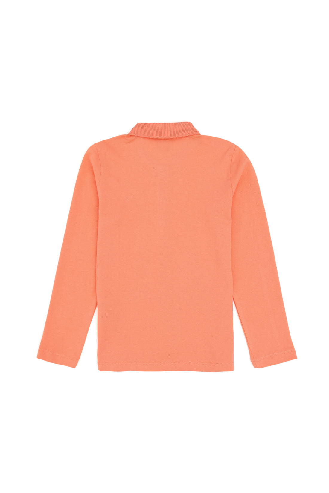 Girls' Salmon Polo Collar Basic Sweatshirt