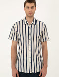 Beige Slim Fit Knitted Shirt