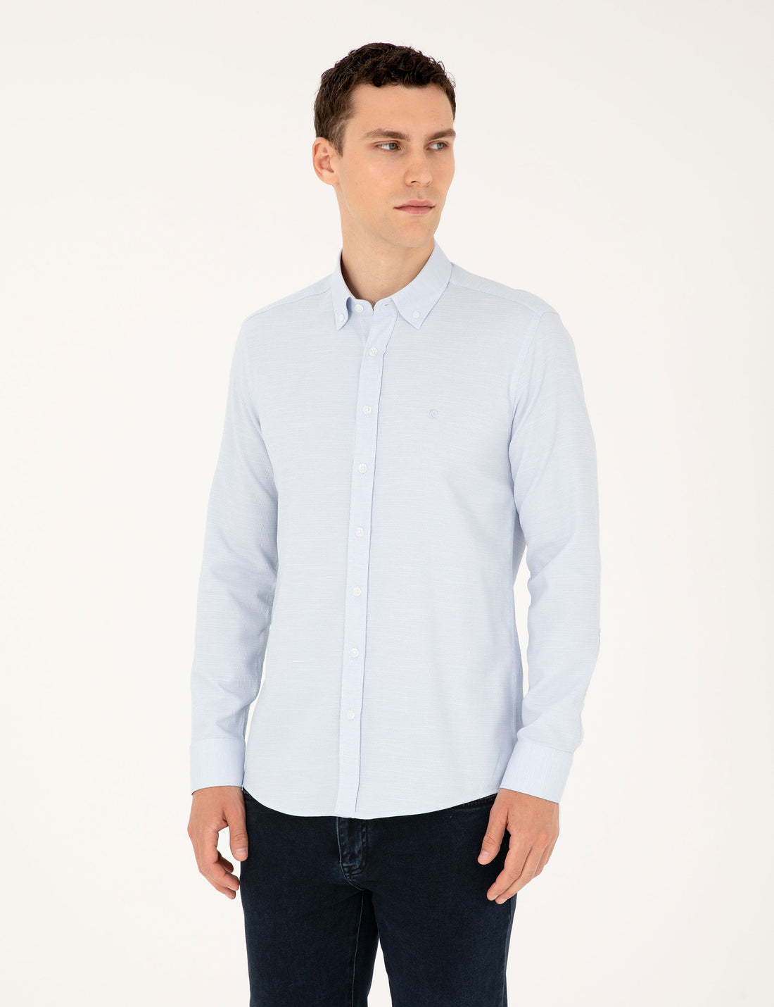 Light Blue Slim Fit Long Sleeve Shirt