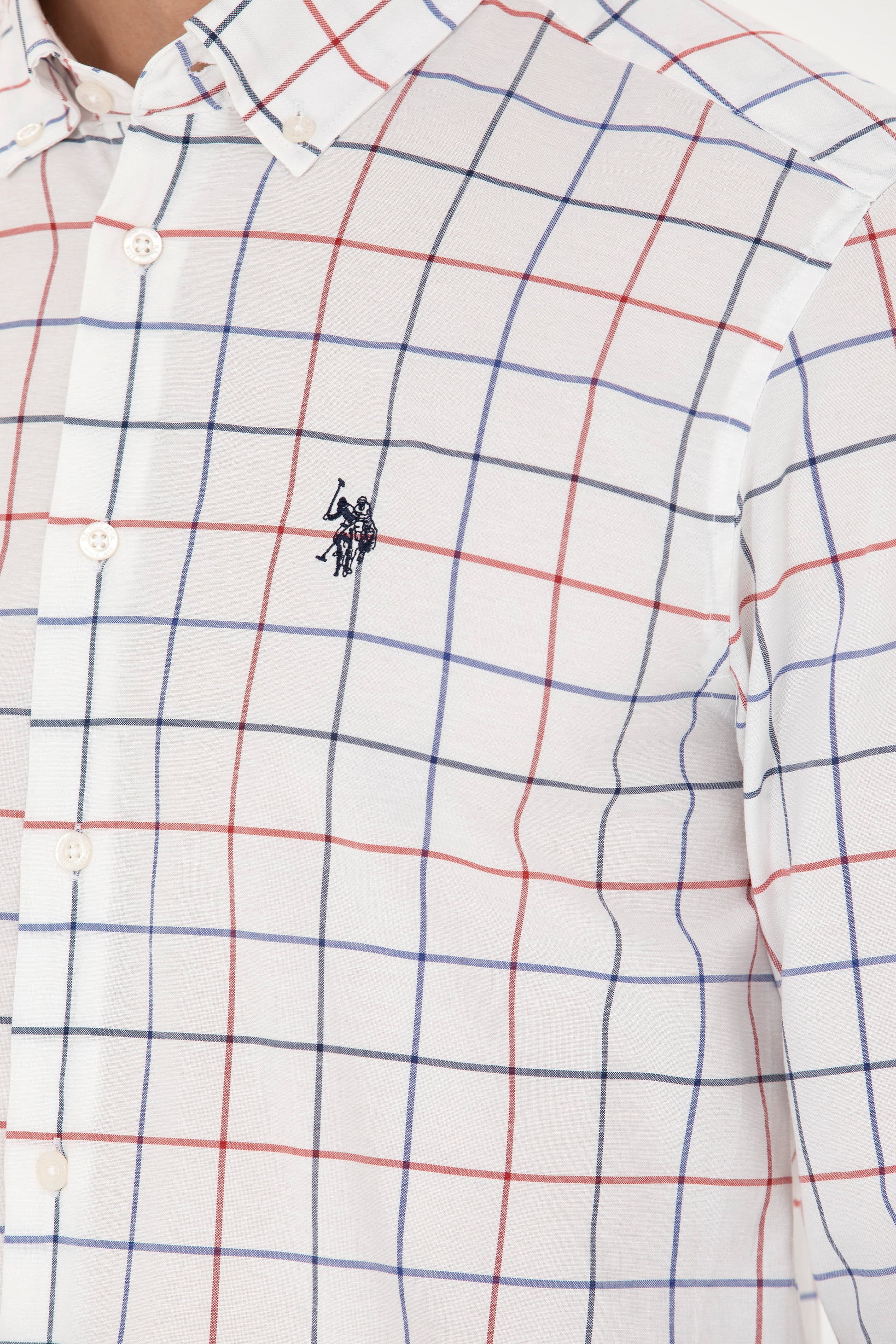 Men's Plaid White Shirt