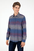 Men's Navy Blue Long Sleeve Shirt