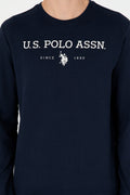 Men's Regular Fit Crew Neck Navy Sweatshirt