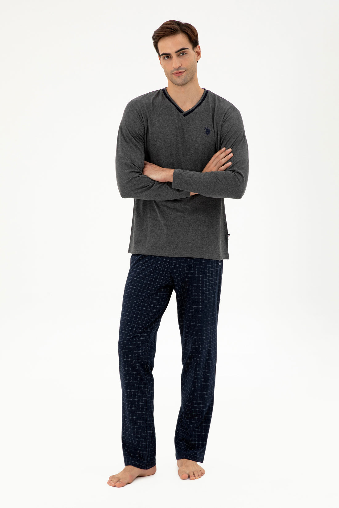 Men's Anthracite Melange Pajama Set