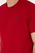 Men's Regular Fit Crew Neck Burgundy T-Shirt