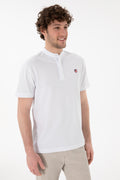 Men's Regular Fit Dominant Collar White Basic T-Shirt